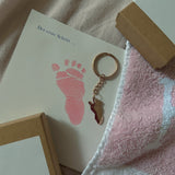 GILDA Baby Footprint Keychain Partner Set Silver (Personalized)