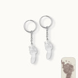 GILDA Baby Footprint Keychain Partner Set Silver (Personalized)