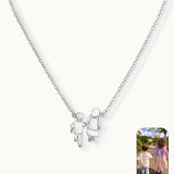 GRETA Photo Silhouette Necklace Silver (Personalized)