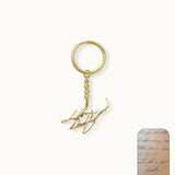 DELIA Keychain Handwriting 18k Gold (Personalized)