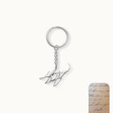 DELIA Handwriting Keychain Silver (Personalized)